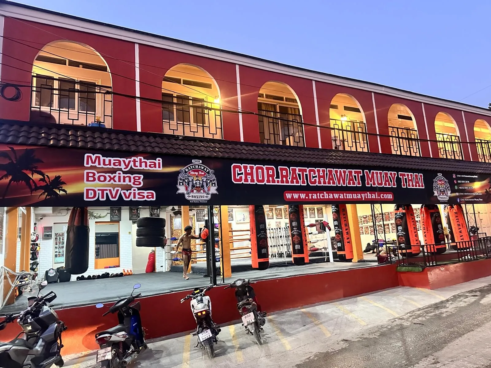Chor Ratchawat Muay Thai camp exterior — Bophut, Koh Samui