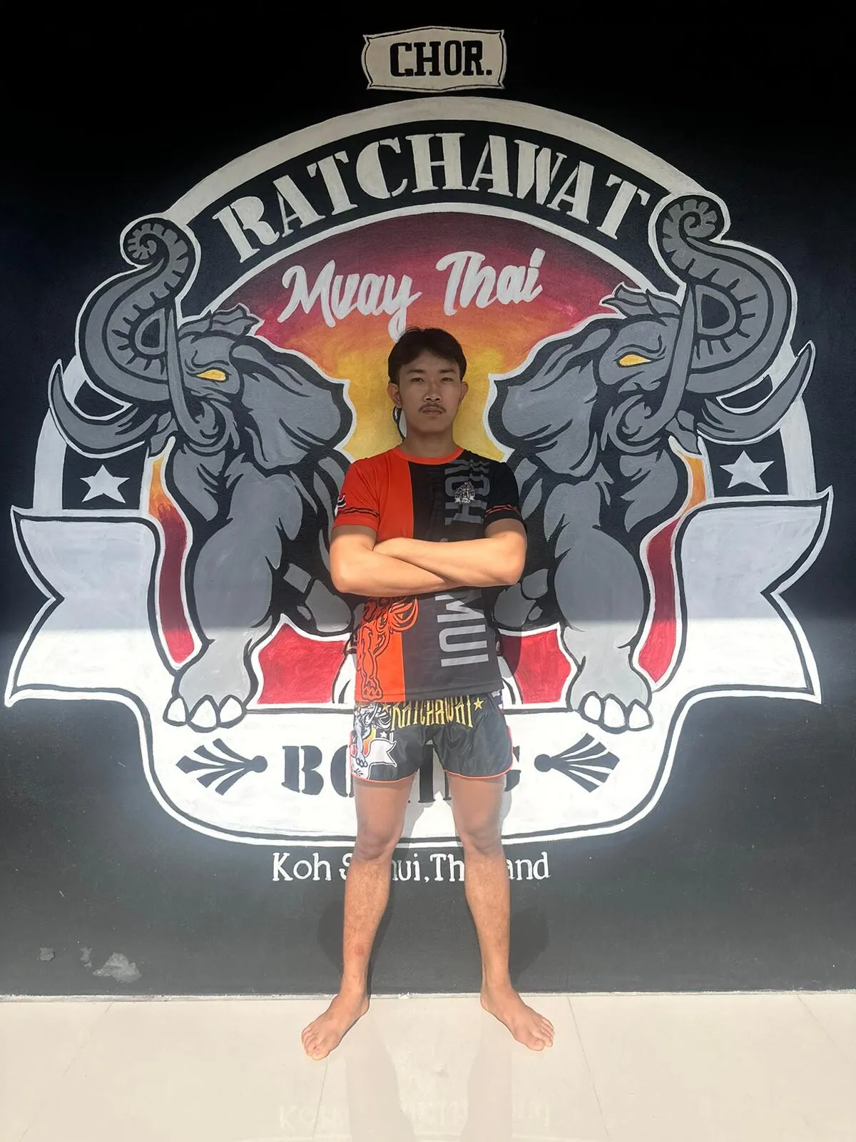 Young Muay Thai fighter coach at the Bophut camp, Koh Samui