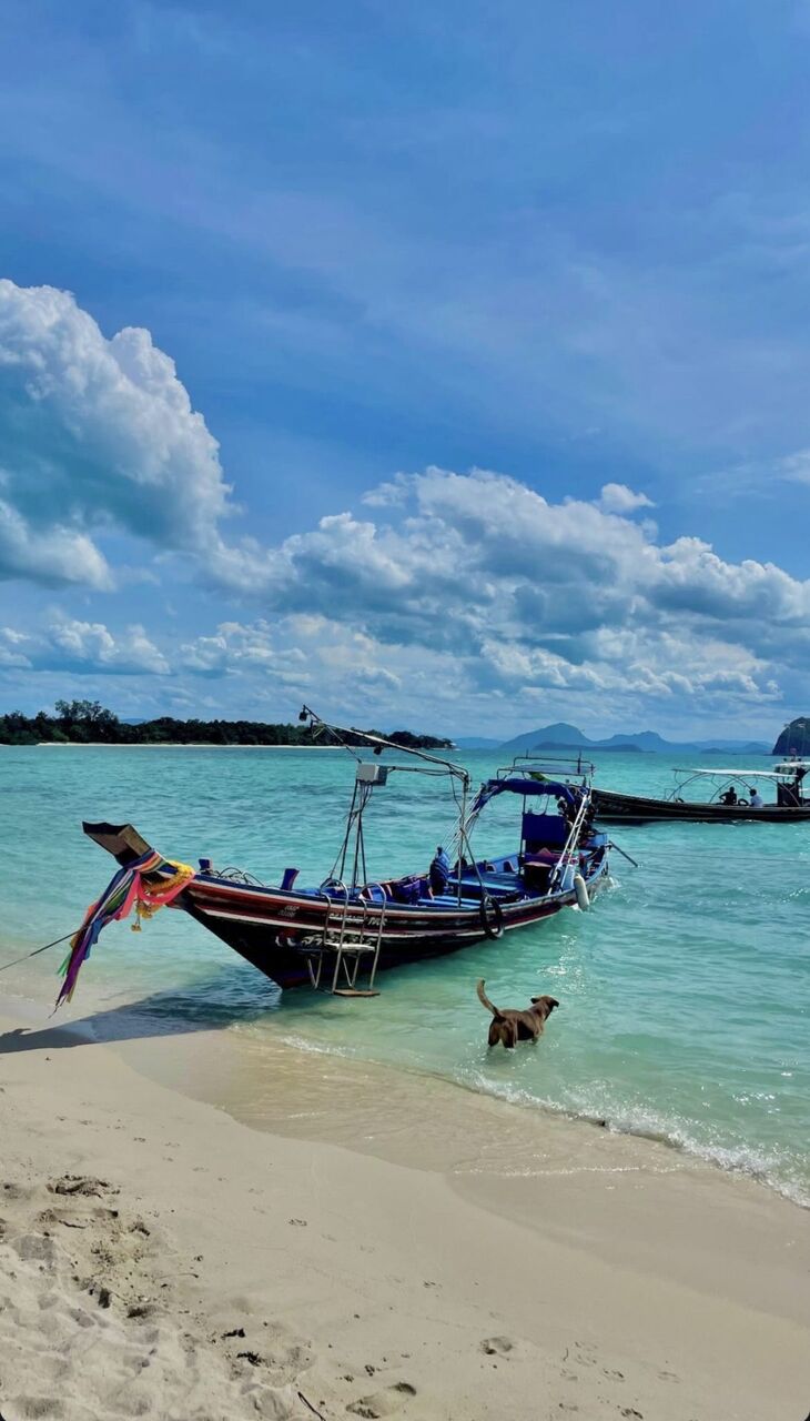 Traditional longtail boat at a Koh Samui beach